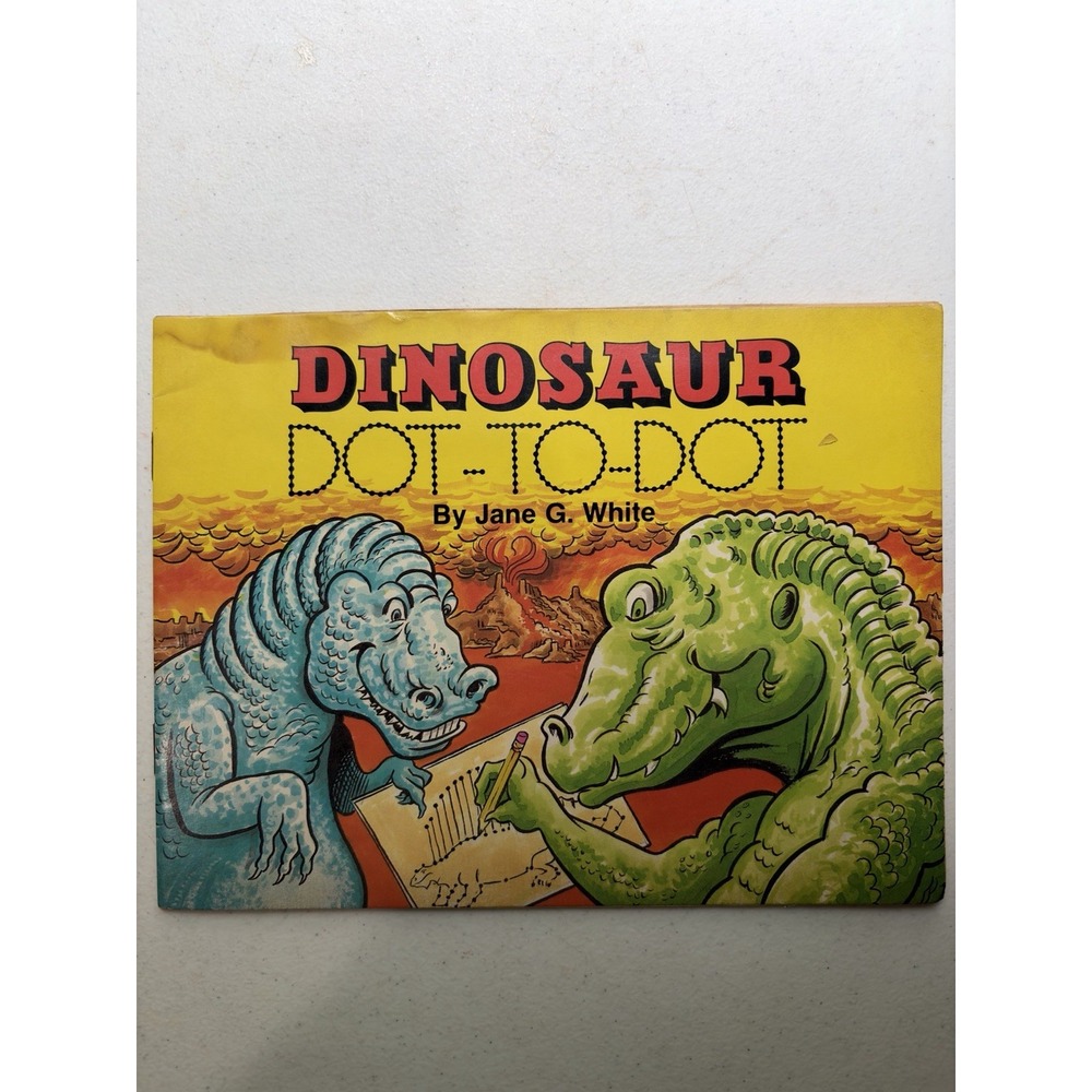 Vintage 1987 Dinosaur Dot-to-Dot Jane G. White Weekly Reader Books Unused
